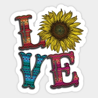 LOVE Sunflower Sticker